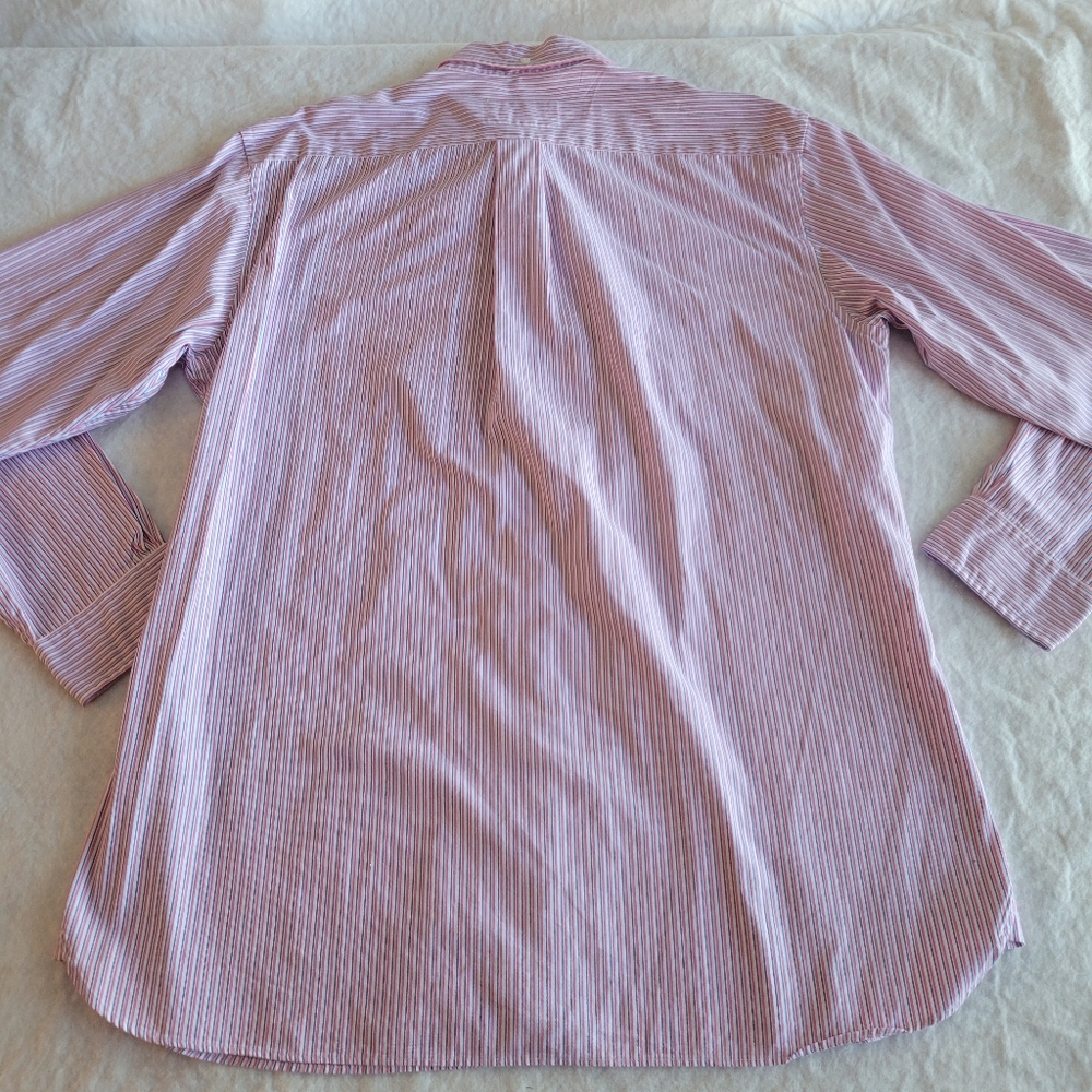 Brooks Brothers Men's Button Up Long Sleeve Shirt Size L Pink Blue Pin Stripes. - Picture 8 of 8